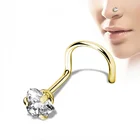 Surgical Steel Nose Ring 2020 The Latest Design Prong Heart CZ Nose Screw Ring 316L Surgical Steel Hot Wholesale
