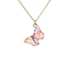 Jewelry Good Quality Real Gold Plated Wings Pendant Necklace 18K Gold Butterfly Pendant Butterfly Necklace Jewelry