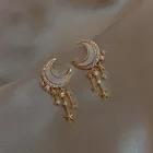 Jewelry Moon Moon Trendy Earrings Fashion Jewelry Trendy Crystal Drop Moon And Star Earrings