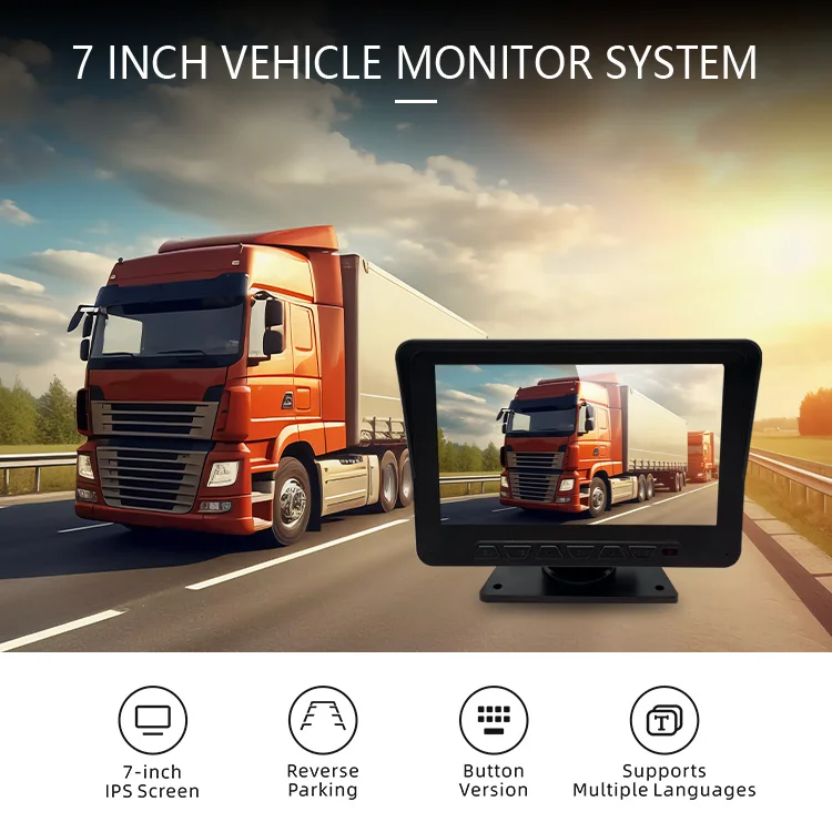 product wemaer 7 inch ips car monitor screen hd rear view reverse backup school bus truck camera system for heavy duty vehicle-1