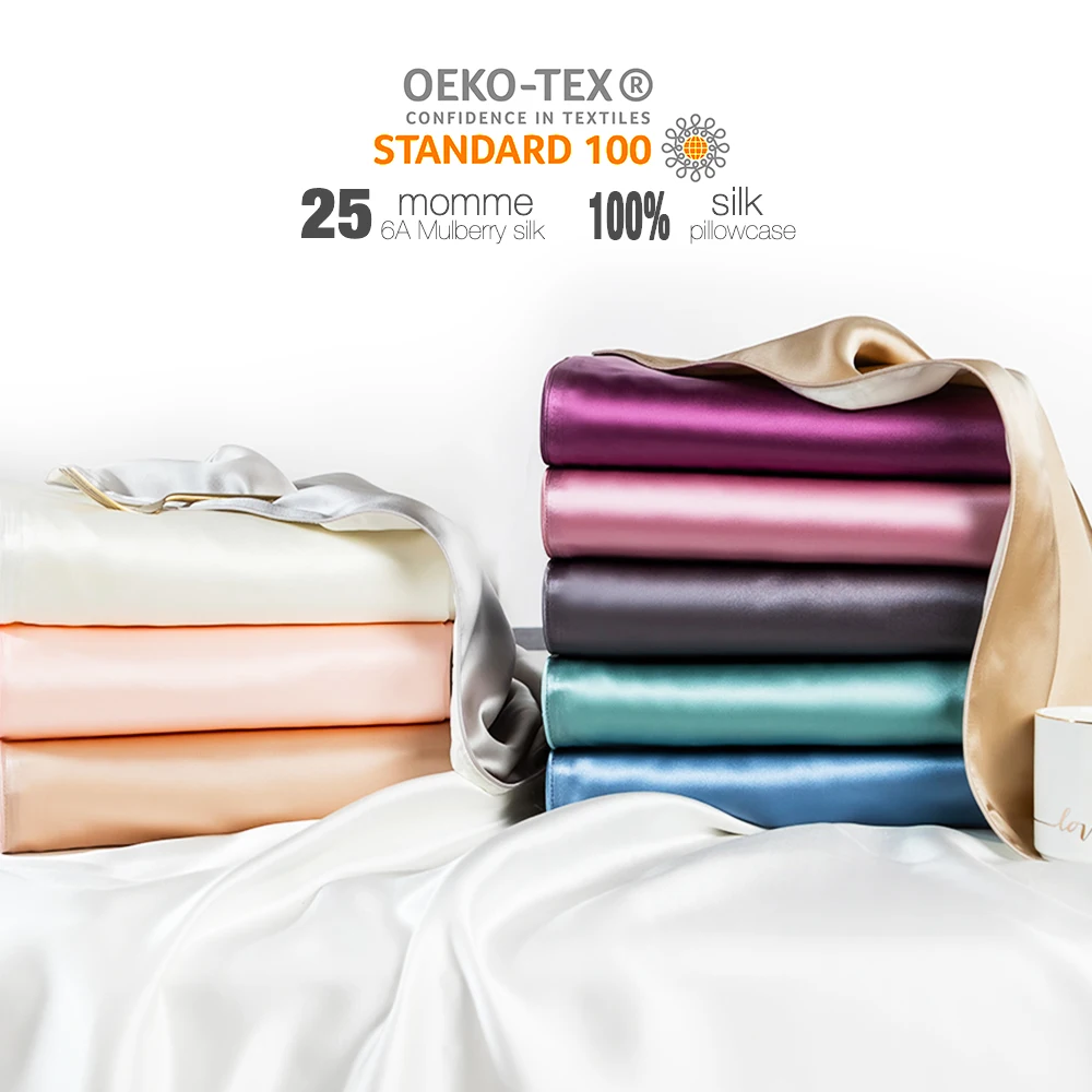 OEKO-Tex Certified Luxury 22/25/30 mm mulberrry silk pillow case gift set