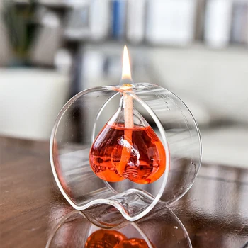 56H Creative Transparent Glass Love Oil Lamp Special Wedding Gift