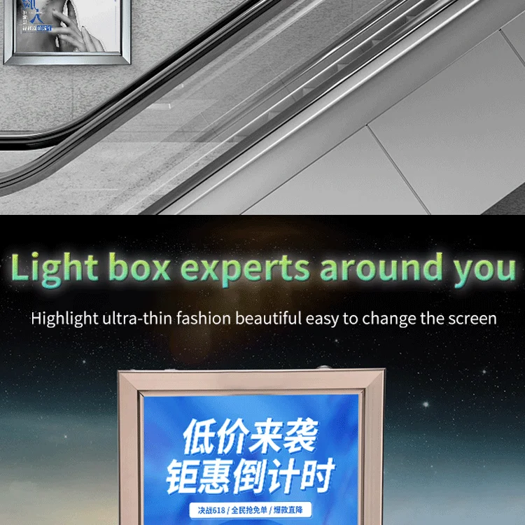 product 3 pack custom led aluminum snap frame poster hd theater poster frames anodized high quality movie display frame-6