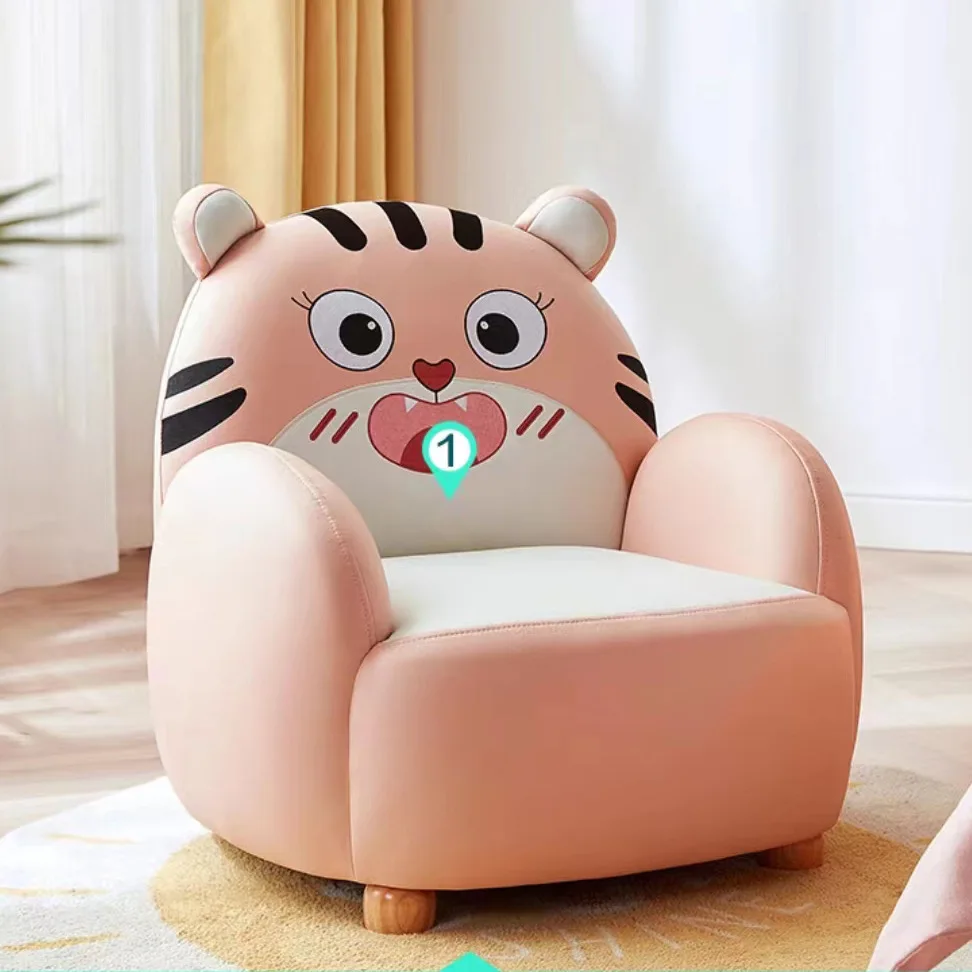 Kids Furniture Solid Wood Frame Lounger Fabric Seat Cute Animal Cheap Kids Sofa Mini Sofa Cartoon Upholster Chair