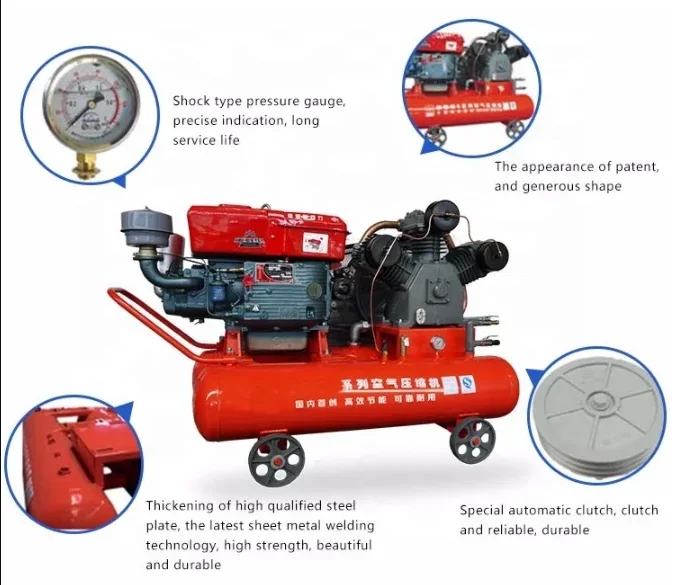 Chinese good quality 3.5m3/min industrial small portable diesel piston driven air compressor for sale W3.5/5