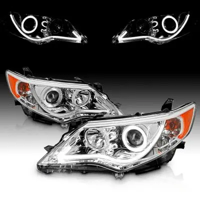 product halo projector headlights led drl headlamps for toyota camry 2012 2014 car parts and accessories-36