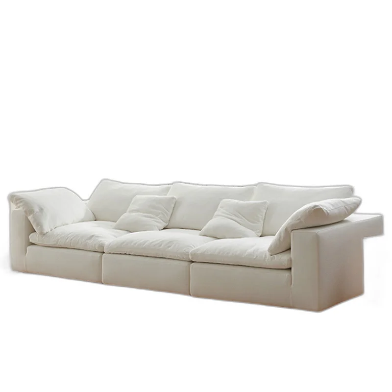 Nordic Minimalist Simple Fabric Cloud Sofa Lazy Casual Home Living Room Furniture Made of Wood furniture sofa