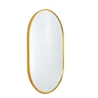 Mirror Oval SHUERMEI Wholesale Runway Round Mirror / Oval Wall Decoration Aluminum Bathroom Mirror