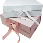 Romantic Cardboard Ribbon Magnetic Closure Luxury Gift Packaging Wedding Bridemaid Proposal Gif Box Packing