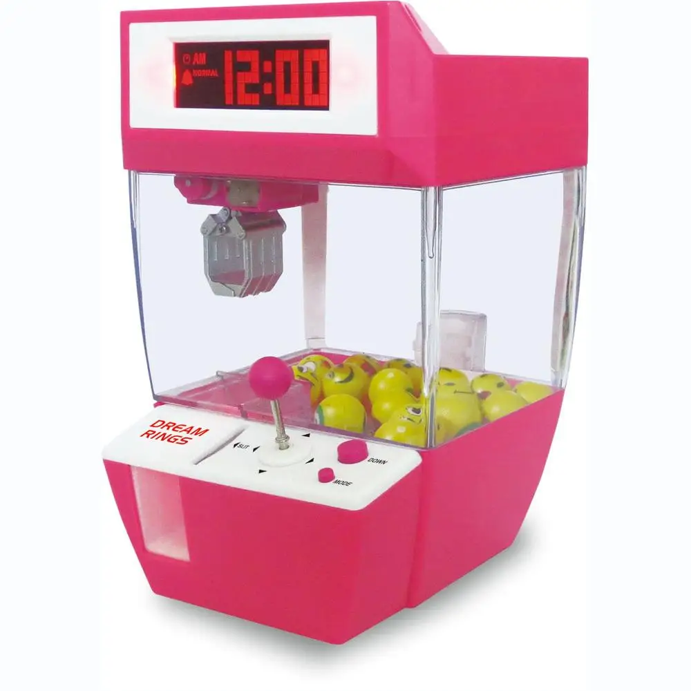 Coin Operated Candy Grabber Desktop Doll Candy Catcher Crane Machine Alarm Clock 