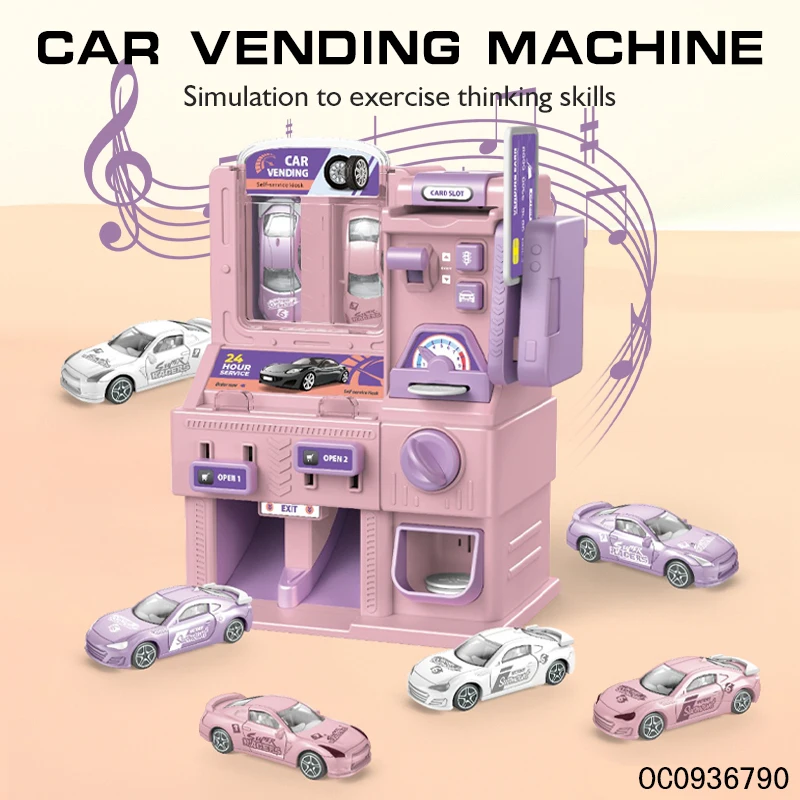 Girl coin operated toys 2024 mini car vending machine toys with mini cars