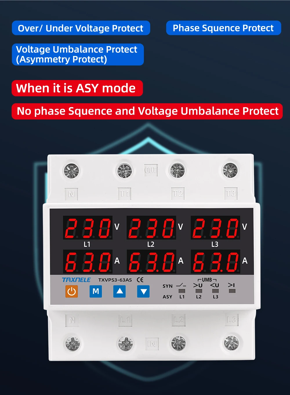 3 Phase Syn Async Synchronous Asynchronous Voltmeter Adjustable Over