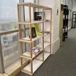 Modern Custom Design Wooden Display Book Shelf Wood Lving Room Bookshelves Library Bookcase With Wood Shelf