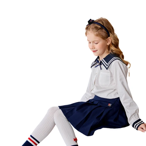 Customized college style kids skirt JK uniform dress winter fashion kids teenager girls school uniform dresses