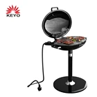 Freestanding Pedestal High Temperature Resistant Enamel Coating Cast Iron Griddle Electric Bbq Grill