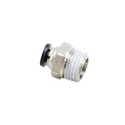 Black Black Brass Fitting Black PC Union Straight Brass Push Fittings 1/4'' BSP Male Thread 8MM 1 Touch Tube Fitting Pneumatic