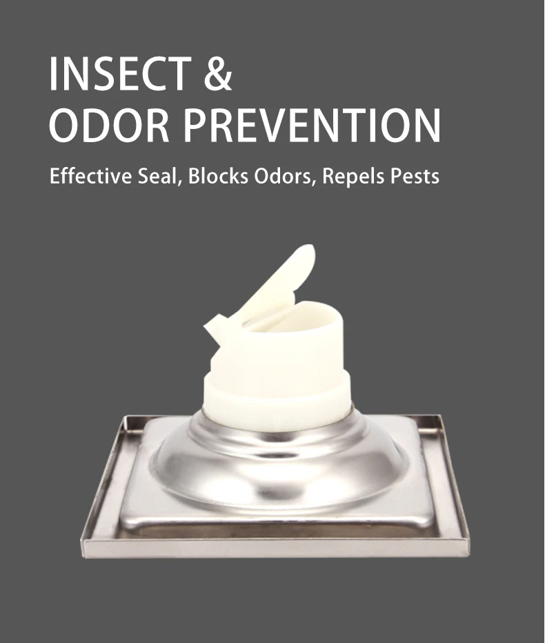 Modern Style Anti-Odor 4 Inch Stainless Steel Floor Traps Square Pattern for Bathroom Shower Drains Hotels Hospitals Toilets factory