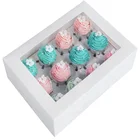 Wholesale High Quality White Clear Window Cake Chocolate Cookies Box