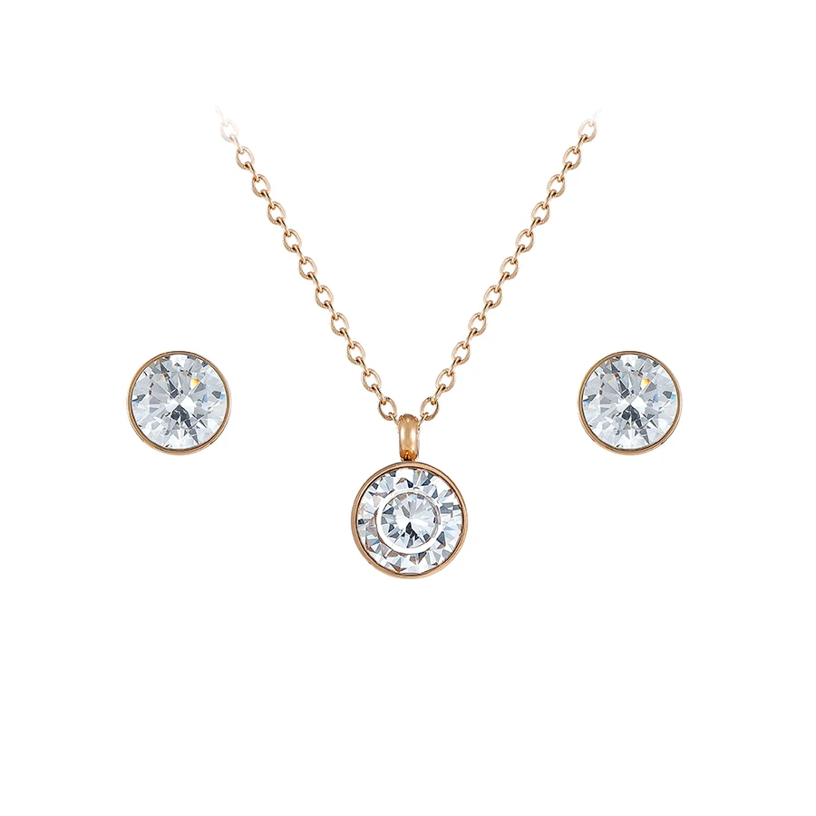 YXS-549 xuping fashion jewelry set rose gold plated stainless steel sets