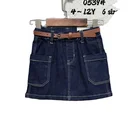 Kids Skirt Mini Factory Wholesale Kids Fashion Dark Blue Short Cotton Denim Skirt For Girls