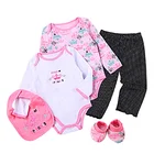 Clothing Embroidered Clothes Baby Toddler Clothing Organic Embroidered Lovely Cotton Bodysuit Baby Clothes Rompers With Bib