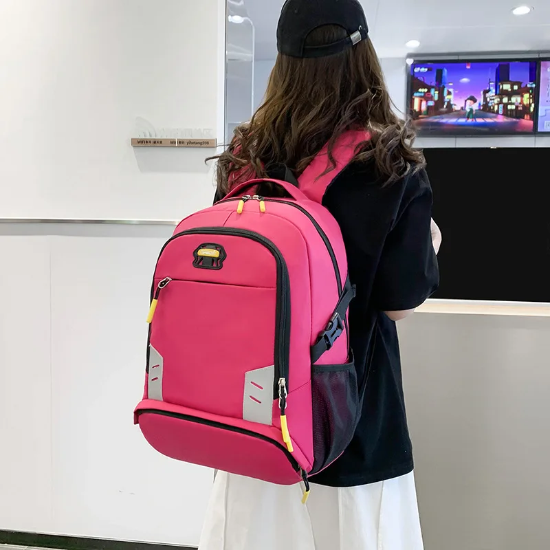 Hot Selling Custom Wholesale Large Capacity School Bag School Polyester Backpack With Reflective Strip For Girls Boys