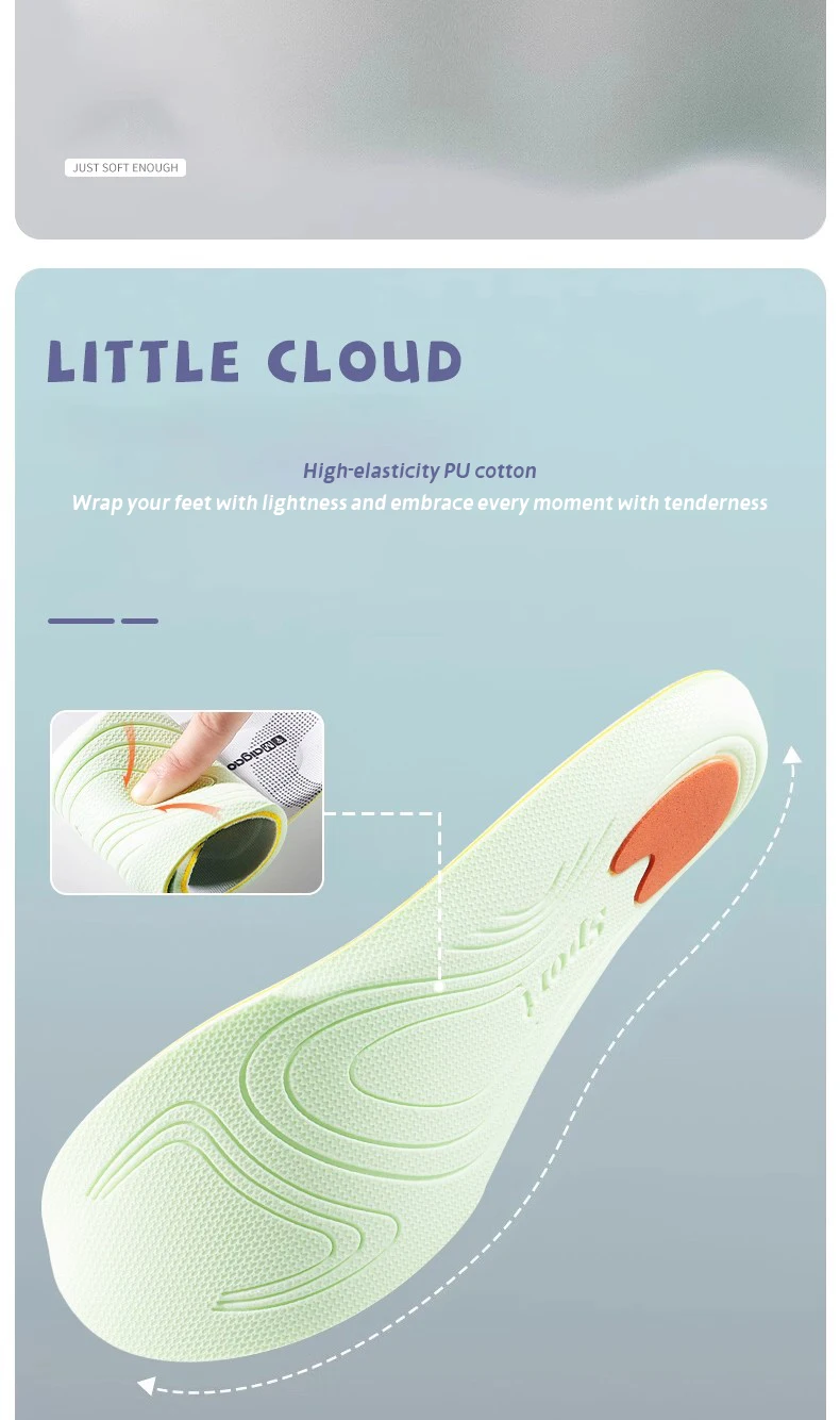 Hedcf08d073ac4a8aa02e83710ba95e3fJ 2026 New PU Cotton Sports Insole Soft Elastic EVA Gel Daily Sports Shock Absorption Pressure Relief Bouncy Foot Beds