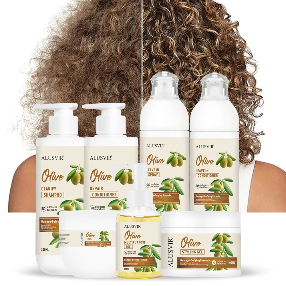 Hair Care Products Natural Olive Oil Hair Oil Shampoo And Conditioner Edge Control Mask Leave In Conditioner Hair Care Set