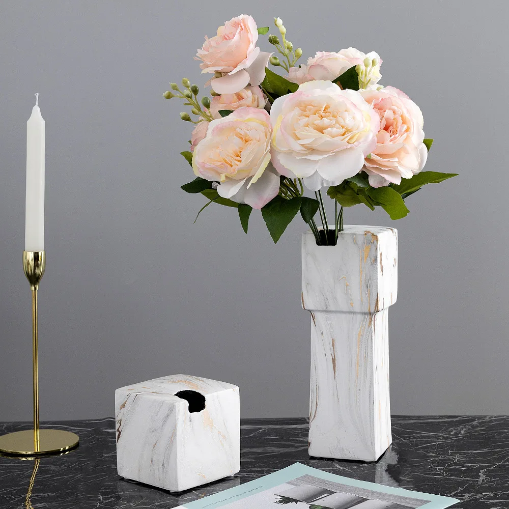 2023 hot sell Home decor decoration bedroom sets Modern simple ceramic flower vases