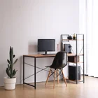 Study Industrial Household Student Study Speaker Living Room Simple Dining Table Black Bookshelf Office Desk