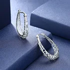 Hoop Earrings Wholesale Women S925 Sterling Silver Hoop Circle Round Hollow Out Earrings