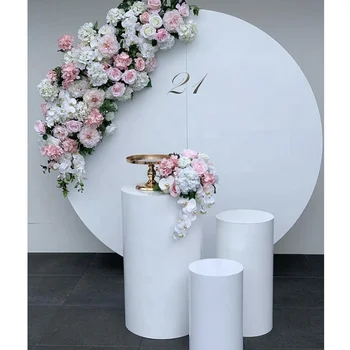 Wedding Party Acrylic Round Plinth Dessert Table Flower Stand Centerpiece Decoration