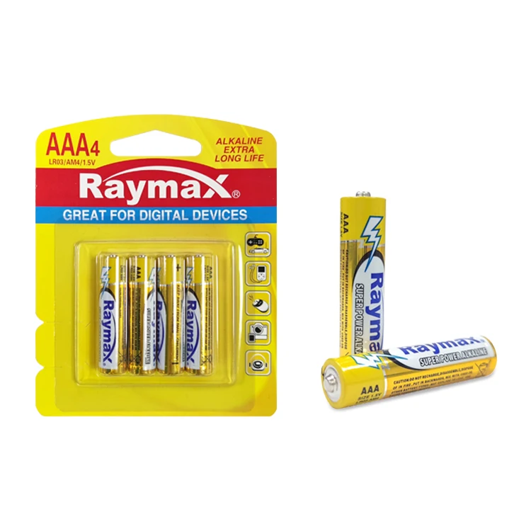 Raymax Aaa Batteries Wholesale Lr03 Size Alkaline Battery Aaa 1.5v Am-4 #7  Batteries For Super Power - Buy Aaa Batteries Wholesale,Batteries 1.5v,Aaa  Batteries Product on Alibaba.com