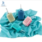 Towel Custom Logo Quick Dry Absorbent Colorful Sports Gym Mini Microfiber Towel With Silicone Packing Bag