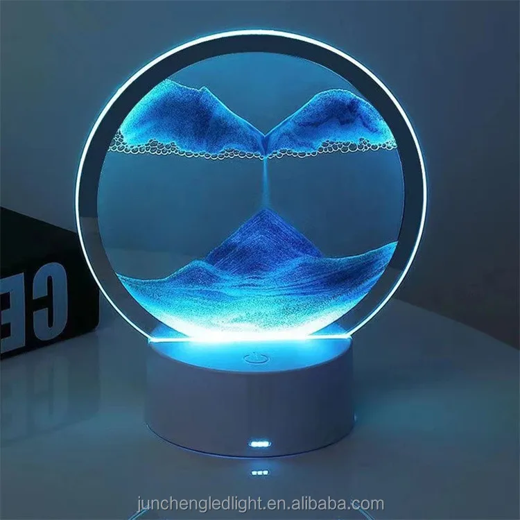 Decoracion de Navidad Art Quicksand Painting Sandscape Led Night Light