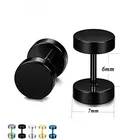 Stud Men 18K Gold Plated Stainless Steel Dumbbell Shape Stud Earring For Men And Women