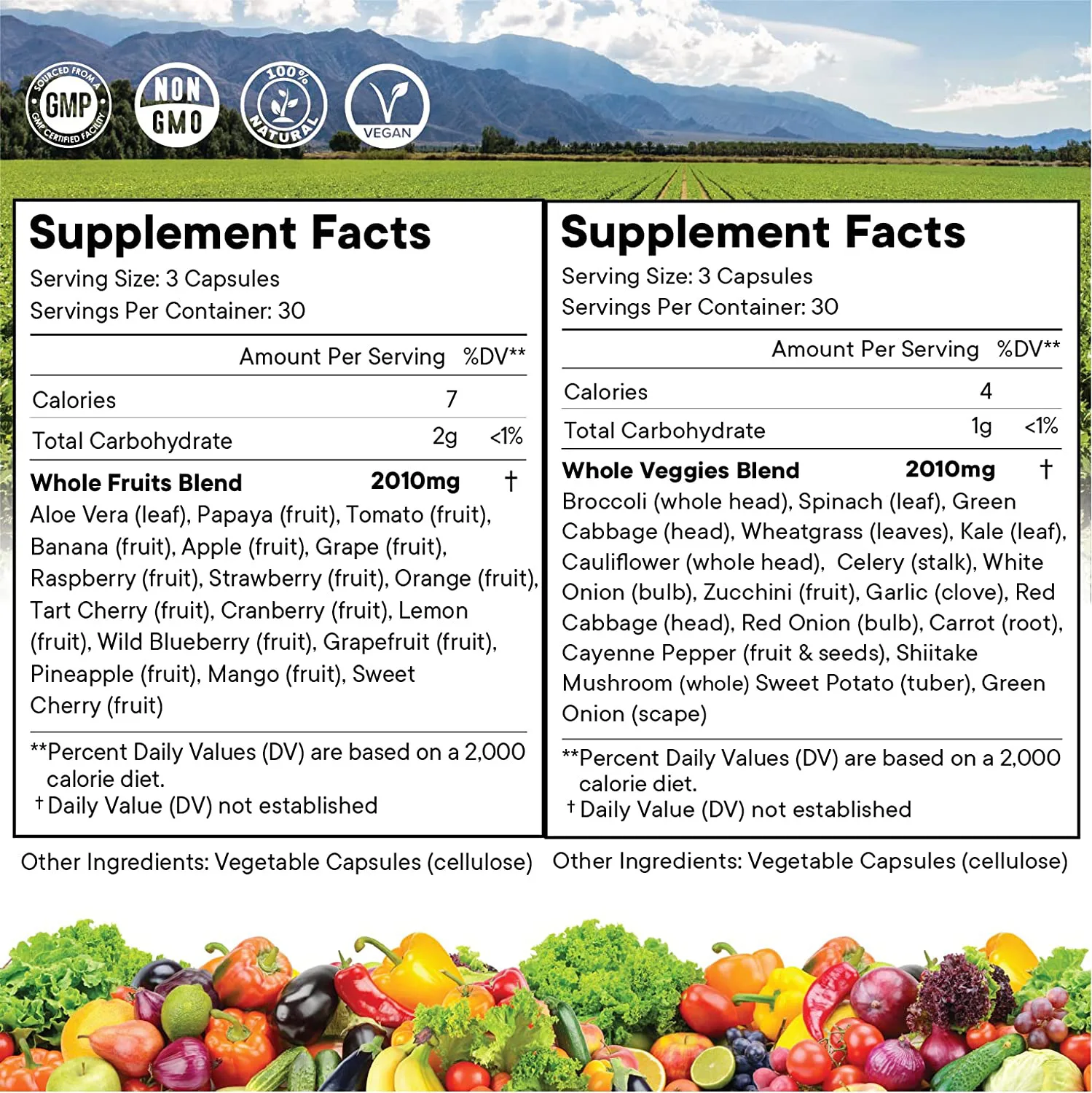 Hot Fruits And Veggies Capsules Oem Whole Food Supplement With Superfood Fruits And Vegetables