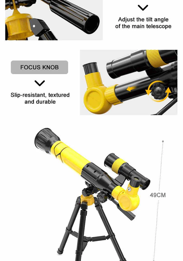 Trépied ajustable pour enfants, jouet, télescope à fort grossissement, astronomie, scientifique des enfants