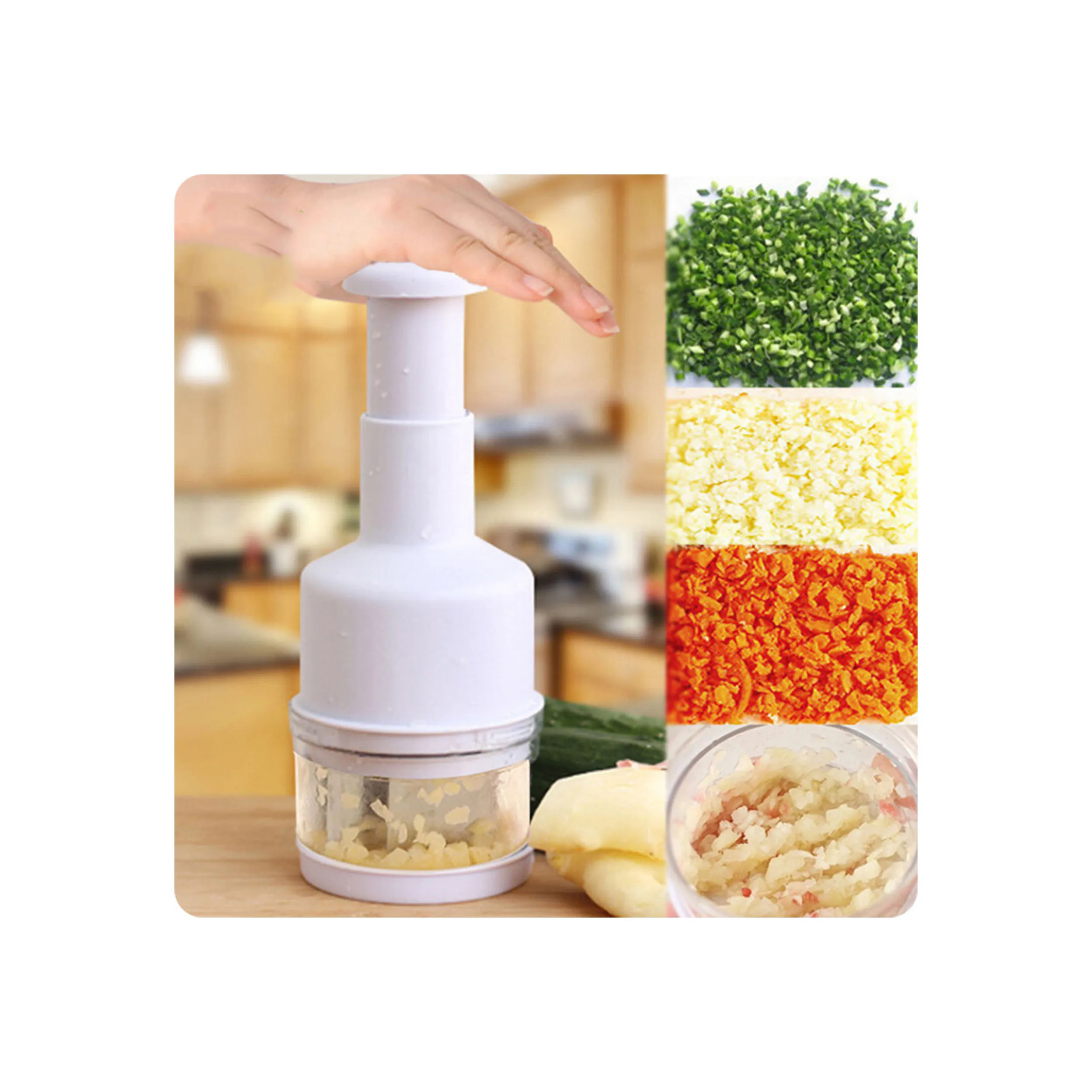 2023 Hot sell Kitchen accessories manual veggichop Vegetable Cutter hand garlic press Fruit Blender kitchen tool garlic grater