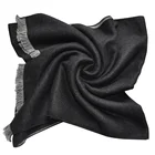 Black Black Scarf Fashion Warm Scarf Black 100% Viscose For Men Winter
