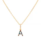Pendants Hot Sale Women Color Zircon Charms Initial Pendants Jewelry Personalized Letter Necklace