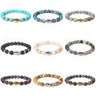 Stone Stone Factory Sale Natural Rain Flower Stone Bracelet Hand Of Fatima Beaded