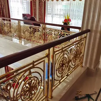 Latest Design Indoor Wrought Cast Iron Balustrade Guardrail With Handrail For Stairs