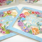 Cards Thanks Card Unique Blank Postcard Insert Gift Customize Blank Floral Laser Cut Birthday Cards