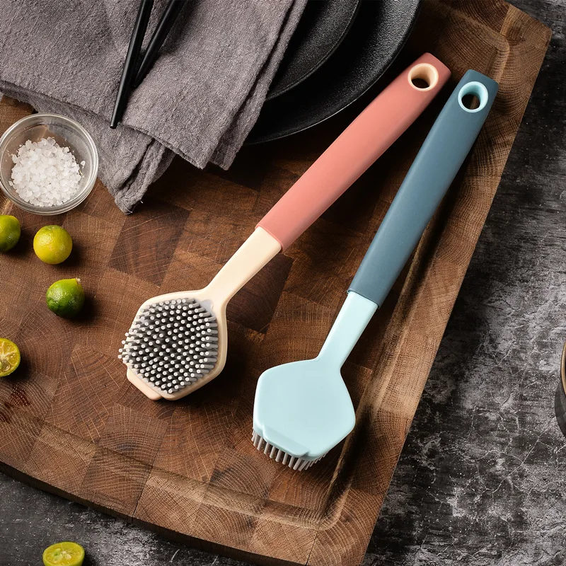 Hot Sale Long Handle Silicone Dish Washing  Cleaning Brush for Home