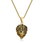 Necklaces Fierce Lion Face Wolf Head Monsters Pendants Cool Stainless Steel Necklaces For Boy