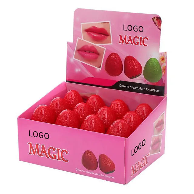 Fashionable Cute Tomato Strawberry Fruit Lip Gloss Fruit Flavor Long Lasting Moisture Lip Balm