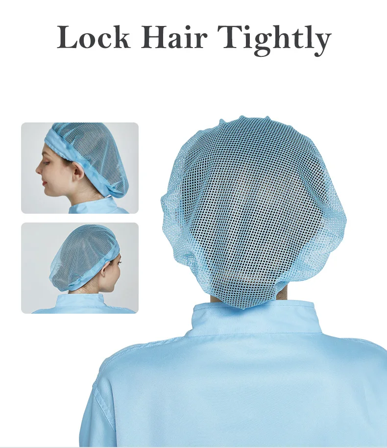 KL-3006 Polyester Mesh Hat with Adjustable Rope for Food Factory and Workshop - Dust Proof Mesh Style Cap