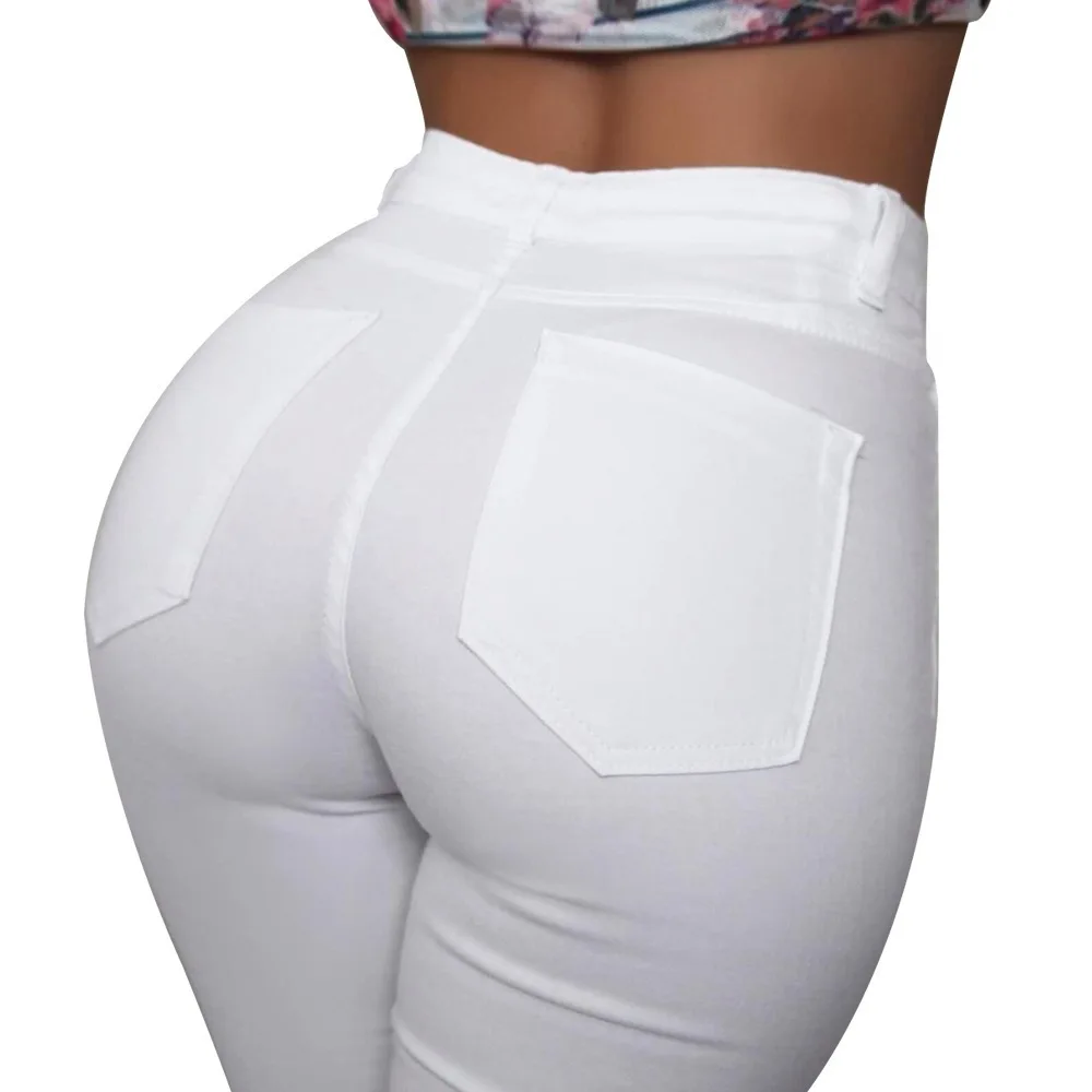 Sexy High Waist Flared Pant Lady Buttocks Bell Bottom Denim Jeans Button Fly Pant Women Denim Jeans Skinny Elastic Stacked Jeans manufacture