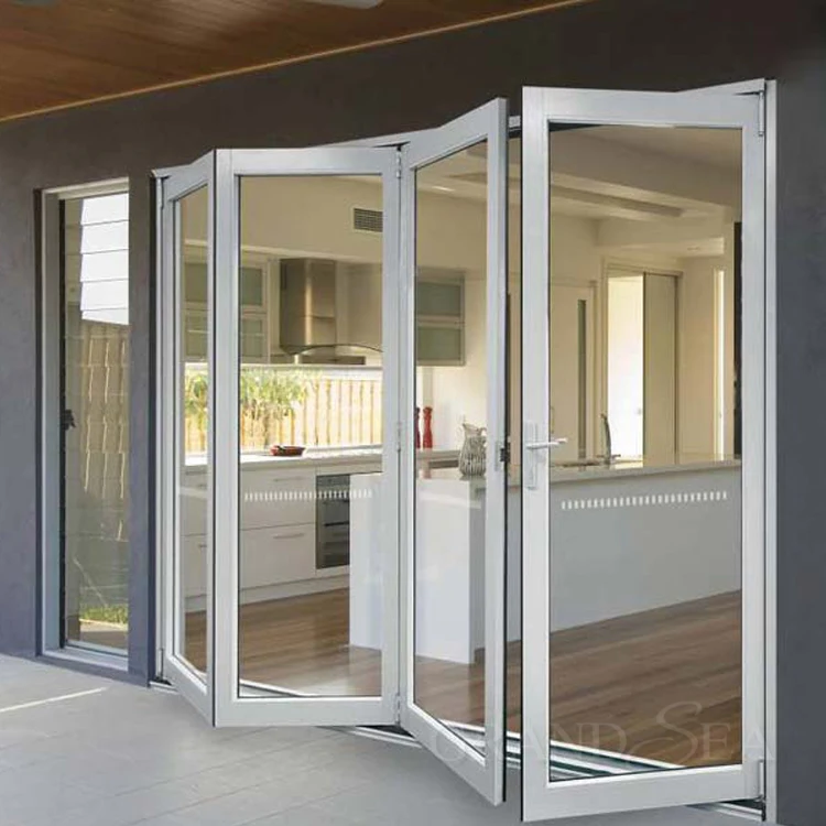 Latest design thermal broken aluminum glass folding doors price in morocco